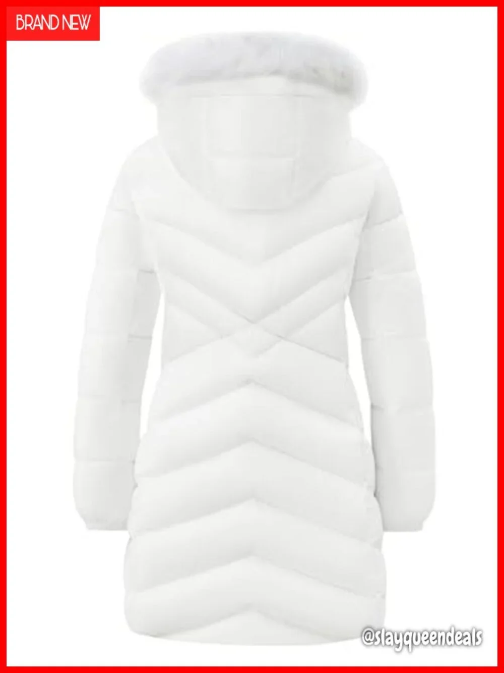 Long Quilted Puffer Jacket with Hood Waterproof Windproof Lightweight Winter